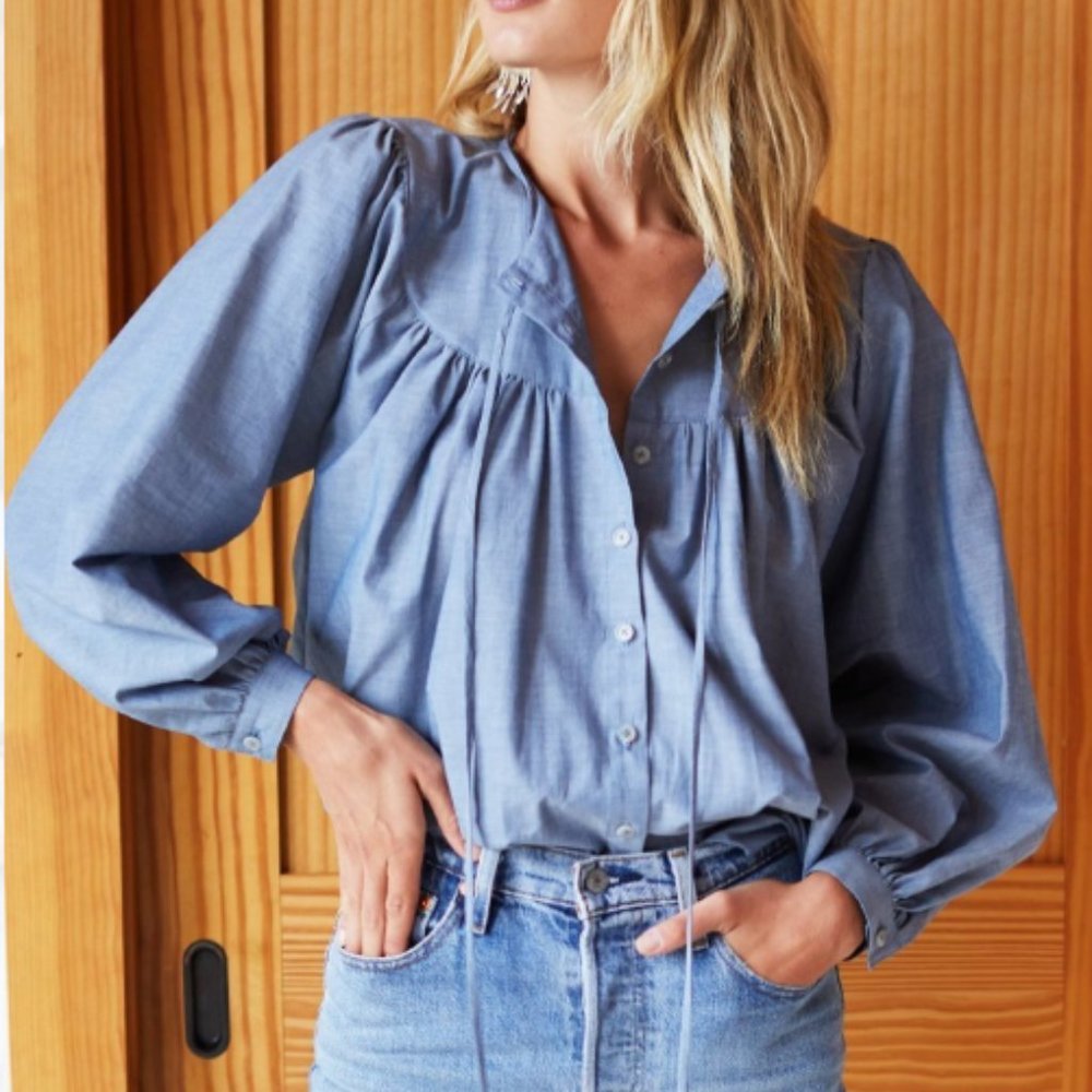 Emerson Fry Poet Blouse - Chambray